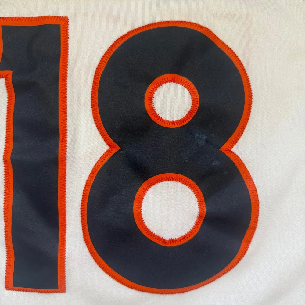 NFL On Field Size Large Manning #18 Broncos Jersey White Navy Sporty Football